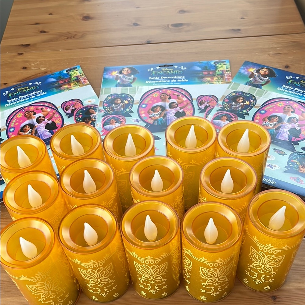 Yellow LED Party Decorations Flameless Candles